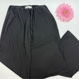 Frankie Shop Ribbed High Rise Flare Pants Black